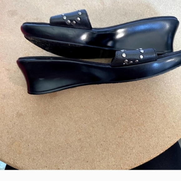 Montego Bay  Womans‎ Club Sandals Wedge Black Studded Size 6 .5 M - Picture 6 of 10